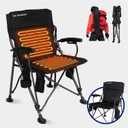 Heated Camping Chairs Adults Folding: Oversized Foldable Outdoor Chair for Outsides with Cup Holder  Heavy Duty Heating Portable Chair Sports Fishing Soccer Lawn Battery NOT Included (Black, X Large)