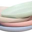 LuckyZone 10 Inches Unbreakable Wheat Straw Plates - Reusable Plate Set - Dishwasher & Microwave Safe - Perfect for Dinner Dishes - Healthy, BPA Free & Eco-Friendly (10 Inches), 4 Pcs