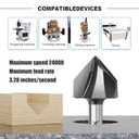 2 x 90 Degree V Groove Router Bit 1/4" Shank, 1" Cutting Diameter x 13/16" Cutting Depth, Carbide Tipped V-Groove Router Bits for Grooving Woodworking