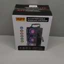 60W (80W Peak) Portable Bluetooth Speaker with Double Subwoofer Heavy Bass, Bluetooth 5.0 Wireless 100ft Outdoor Speaker, Support FM Radio, LED Colorful Lights, Stereo Sound, for Home, Party, Travel