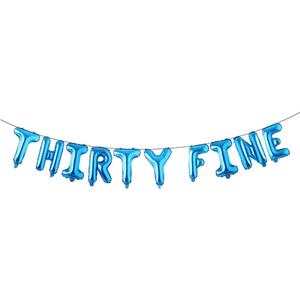 3 x Thirty Fine Balloon Banner 30th Birthday Party Balloons For Men Women 30 Birthday Party Decoration Cheers to 30 Thirty Party Decor 30th Birthday Party Supplies (THIRTY FINE Blue)