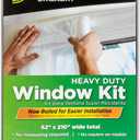 Duck MAX Strength Window Insulation Kit, Winter Window Seal Kit Fits up to 5 Windows, Heavy Duty Shrink Film Cuts to Size for Easy Indoor Installation, Window Tape Included, 62 In. x 210 In., Clear