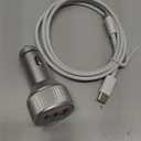 WODENTA for iPhone 17/16/15 Pro Max Car Charger, 67W 3-Port Fast USB C Car Charger Power Cigarette Lighter Adapter with 3FT USB C to C Cable for iPhone 17/17 Pro/Air/17e/16/15 Pro Max/Plus/16e, iPad (White)