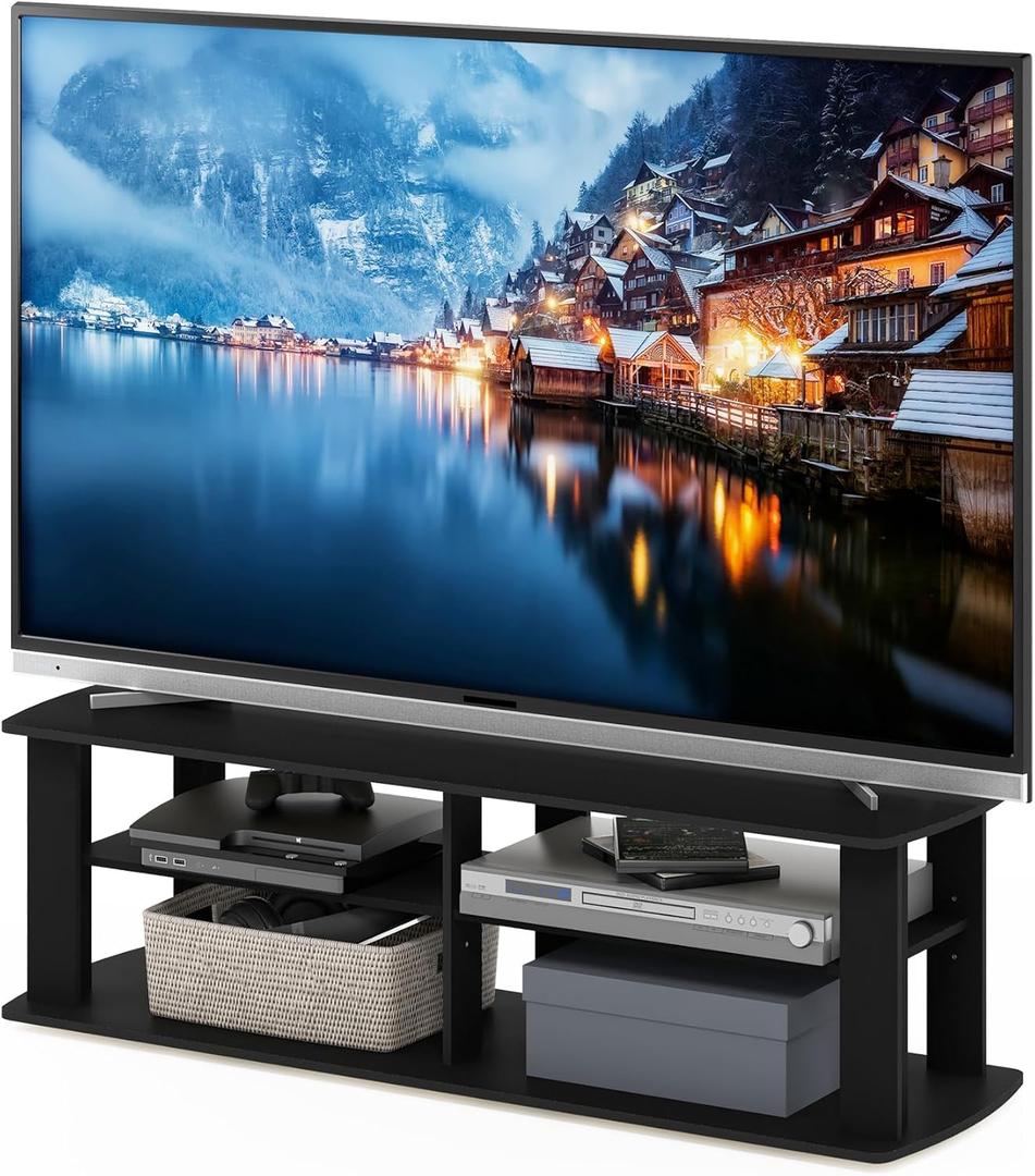 Furinno 11191BK THE Entertainment Center TV Stand, Black