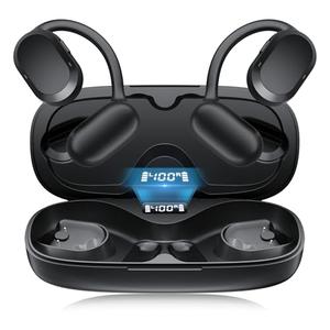 Open Ear Headphones, Open Ear Earbuds, IPX7 Waterproof, Bluetooth 5.3 True Wireless Sports Over Ear Earbuds with Earhooks, Built-in Mic, Crystal-Clear Calls for Running Workout Cycling Driving