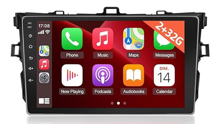 Android Car Stereo for Toyota Corolla 2006 2007 2008 2009 2010 2011 2012, 9inch Touchscreen Radio with Carplay and Android Auto + Backup Camera+Mic[2+32G]