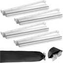 HUIZHOUMOO Set of 4 Mahjong Tile Holder, Acrylic Mahjong Racks with Pushers 18" Comes with Storage Bag, Enhanced wear Resistance, Suitable for Parties, Birthdays, Thanksgiving, Christmas