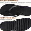 KuaiLu Flip Flops for Women With Arch Support Ladies Soft Yoga Mat Cushion Platform Thong Sandals Dressy Womans Lightweight Summer Slip On Beach Flip Flop Sandles, Black US6