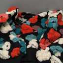 OPCAKM Women's Cropped Floral Print Shacket Jackets Round Neck Long Sleeve Bomber Coat Outerwears, Size L