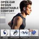 Open-Ear Headphones, Bluetooth 6.0 Wireless Earbuds Powerful Sound, 40H Open Ear Earbuds with ENC Mic, Adjustable Ear Hooks/IP7 Waterproof/Ultra-Comfort Earphones for Workouts/Running, Blue