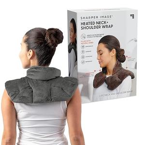 Sharper Image Heated Neck & Shoulder Wrap  Microwavable Warm & Cooling Plush Pad, Scented Aromatherapy (100% Natural Lavender & Herb Spa Blend), Pain Tension Headache Relief Therapy, Gift for Women