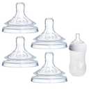 4 Pack Replacement Silicone Nipples Compatible with Philips Avent Natural Response Baby Bottle, Replacement Soft Spout for Sippy Cup, Easy Transition from Bottle to Cup (Flow 1, Newborn Flow)