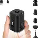 Portable Air Pump for Inflatables, Ultra-Mini Air Mattress Pump 4X with 2400mAh Battery & Camping Light,Wireless Air Pump for Outdoor Travel Swimming Rings, Pool Floats, Sleeping Pads,Vacuum Bag