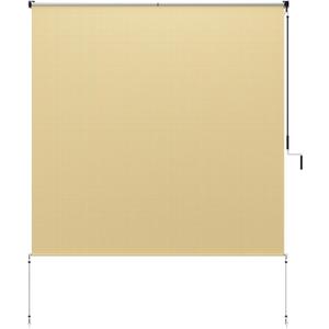 Exterior Patio Shades Roll Up Outdoor Blinds, Cordless Roller Shade for Porch Gazebo Pergola Backyard Deck Balcony, Privacy Screen Protection UV Sun Block Fade-Resistant 6ft Wide x 6 H Beige