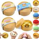 Dumpling Squishy, 4 Pcs Glitter Dumplings Squishies Mystery Box Squeeze Toys for Stress Relief Easter Basket Stuffers Party Favors Xmas Gifts for Kids Adults