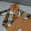 Douhoow Infant Baby Fall Clothes Boy Girl Plaid Hoodie Sweatshirt Romper Flannel Tops+ Sweatpants Festival Outfits, Size 0-6 month