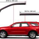 Lightronic Extra Durable Clip-on in-Channel Auto Vent Window Visors, Fits 2011-2026 Dodge Durango, UV-Protection Rain Guards, Original Wind Deflectors, Dark Smoke, 4-Pcs