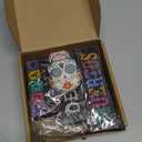 Lineshading 4 Pcs Day of The Dead Table Decorations Day of The Dead Centerpiece for Table Dia De Los Muertos Tiered Tray Decor Wood Sugar Skull Block Signs for Halloween Party Home Shelf Decoration