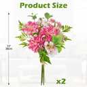Hollyone 2Pcs Dahlia Artificial Flowers Bouquets Pink Fake Spring Wildflowers Silk Floral Arrangements Wedding Bride Bouquets Faux Flowers for Home Kitchen Office Table Centerpieces Wedding Decor