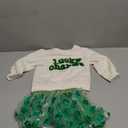 Amnnchya Toddler Baby Girl St Patricks Day Outfit Little Girl Clothes Skirt Set Lucky Charm Sweatshirt Clover Tutu Dress (Green, 2-3T)