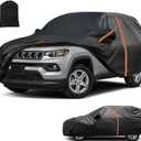 Car Cover for 2007-2025 Jeep Compass, All Weather Outdoor SUV Car Covers with Zipper Door, Waterproof Windproof Bands Cover, Reflective Strip for Snow Rain Dust Cover, Sun UV Protection