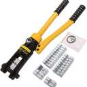 16T Hydraulic Crimping Tool 8 AWG to 600 MCM Battery Cable Crimping Tool 0.87 inch Stroke Hydraulic Lug Crimper Electrical Terminal Crimper with 13 Pairs of Dies