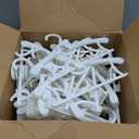 HGYZE Baby Hangers for Closet 50pcs, White Kids Clothes Hanger Plastic, 11-14" Adjustable Bulk Perchas for Newborn, Non-Slip Children Outfit Bear Hanger for Girl Boy Toddler Infant Nursery Clothing