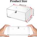 JUXYES Acrylic Clear Refrigerator Medicine Organizer Box with Lid and Lock for Wall and Tabletop - Transparent Medicine Storage Bin - Stackable Fridge Lockable Pill Container for Medical Supplies, S