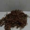 REECHO Curly Hair Extensions, 4PCS 24 inch Clip in Hair Extensions Lace Weft Short Curly Extensions Clip Ins Invisible Natural Hairpieces for Women, Light Brown