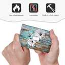 Farmhouse Country Teal Flower Floral Butterfly Decorative Single Toggle Light Switch Cover 1-Gang Wall Plate Blue Daisy Brown Wood Wooden Board Electrical One Device Outlet Switch Face Wallplate Cover