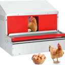 Redants Chicken Nesting Box, Metal Chicken Laying Box with Roll Away Egg Collection, Reversible Wall Mountable Chicken Coop Nesting Boxes for Hens, Ducks, Waterproof, 24"19.5"20", Up to 20+ Hens
