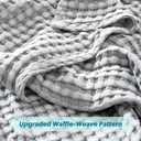 Bedsure Cooling Cotton Waffle King Size Blanket - Lightweight Breathable Blanket of Rayon Derived from Bamboo for Hot Sleepers, Luxury Throws for Bed, Couch and Sofa, Grey, 104x90 Inches