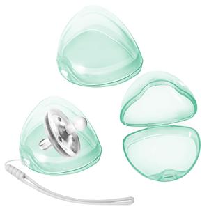 Nisxabebe Pacifier Case,3 Pack BPA Free Pacifiers Holder Case with Lanyard for Diaper Bag,Binky Container Box for Baby Binky Nipple Travel,Essential Pacifier Accessories,Easy to Clean,Green