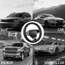 14 inch Steering Wheel Cover Great Grip with 3D Honeycomb Hole, Anti-Slip Sporty Design, Small 13.5-14 inch(All Black)