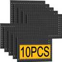 PBHEPJ 10 Pcs Metal Pegboard Panels, Heavy Duty Peg Boards for Garage and Garden Tool Storage, Includes Drywall Anchors and Screws Kits, Black (10 pcs 16in x 12in) (80" x 24")