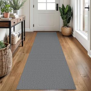 Washable Runner Rug 2x7 Ft Non Slip Runners for Hallways Cotton Rubber Backed Kitchen Runner Braided Indoor Floor Carpet Runners for Entryway, Hallway, Kitchen, Bedroom