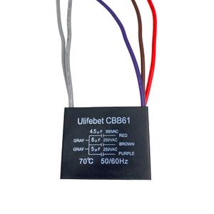 New CEILING FAN CAPACITOR CBB61 4.5uf + 6uf + 5uf 5 WIRE 250V