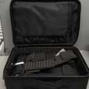 gzcz Large Capacity Travel Makeup Train Case, Professional Cosmetic Bags for Women, Portable Makeup Brush Bag Organizer Storage with Adjustable Dividers and Shoulder Strap (Black)