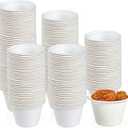 ECOLipak 200 Pack 4 oz Compostable Portion Cups, 100% Biodegradable Souffle Cups, Disposable Paper Cups for Condiment Samples