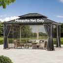 Covered Outdoor Gazebo Mosquito Netting Replacement Universal 4-Panel Sidewalls 12' x 14', Outdoor Gazebo Mosquito Nettings with Double Zipper, Replacement for Patio Canopy, Garden (Mosquito Net Only)
