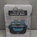 Electric Lunch Box, Food Warmer Heater 12V 24V 110V, 80W Faster Heated Lunch Box for Car/Truck/Home Portable Heating Boxes with 1.5L 304 SS Container Fork & Spoon