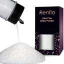 Renfio Iridescent Ultra Fine Glitter Powder Resin Supplies Glitters 1.94 Oz /55g PET Flake Crafts Sequins 1/128" Epoxy Chips for Christmas Decorations, Epoxy Resin, Snow Globe Tumblers - Dream Rainbow