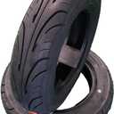 5A02 Set of 2 Scooter Tubeless Tires 3.50-10 (Metric 100/90-10), 51J, Front/Rear Motorcycle/Moped 10" Rim, Black