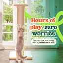 50" Tall Cat Scratching Post, Extra-Large Cat Scratch Post for Biggest Cats (Maine Coon), 7.3 Thick Post, 36lbs Weight, Solid Wood Base & Natural Sisal Rope