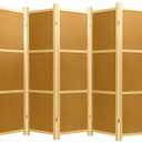 Red Lantern 6 ft. Tall Cork Board Shoji Screen - 5 Panel