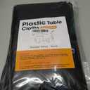 Black Plastic Table Cloth - 16 Pack 84" Round Disposable Tablecloths for Round Tables, Waterproof Table Cover for Holiday Parties & Gatherings