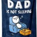 Funny Birthday Gifts for Dad Husband, Dad is Not Sleeping Blanket, Dads Gifts from Daughter Son, Super Soft Throws Blanket for Couch and Napping, 60" x 50" (Blue)