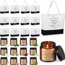 Paterr 12 Sets Employee Appreciation Gifts Employee Candles Teacher Appreciation Tote Bags with Motivational Sayings Teacher Appreciation Candle Gifts Bulk for Teacher Coworker Employee Men Women