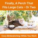 Large Cat Window Perch with Industrial-Grade Suction Cups Solid Pine Wood Hammock Bed, Soft Cushion - 42 lb Capacity for Heavy Cats Inside