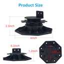 Adjustable Decking & Flooring Support Pedestal, 12 PCS Durable Plastic Base, Deck Foundation Support Base, Easy-to-Install, Black (1.2in-2.4in)